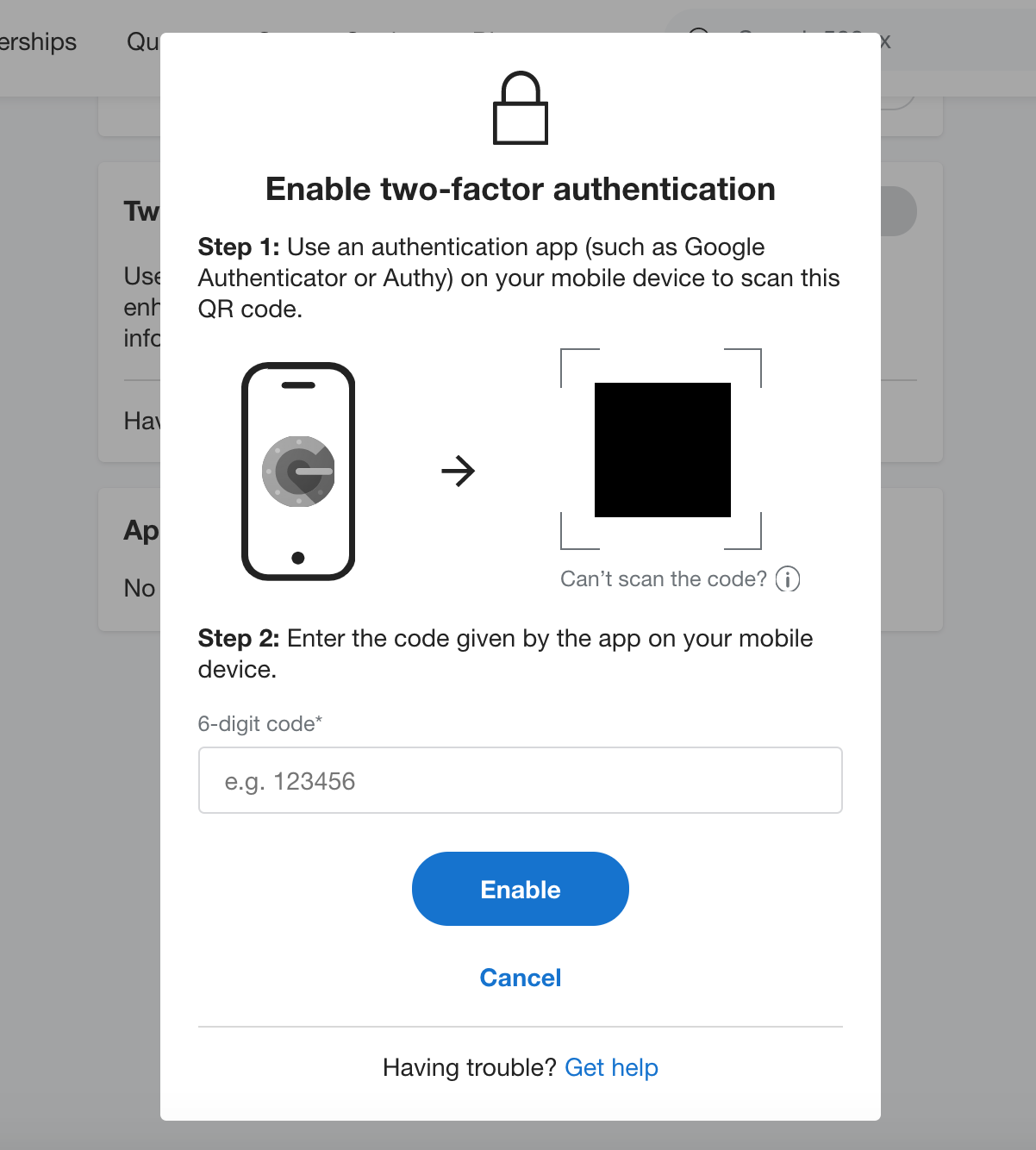 Facebook Google Authenticator & Two Step Verification 2